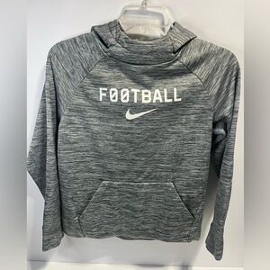 🏈 Nike Heather Gray Football White Logo Hoodie with pockets